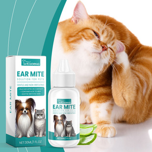 YEGBONG Pet Ear Cleaning Care Liquid Cat Dog Ear Wafer Odor Cleaning Ear Cleaning Liquid