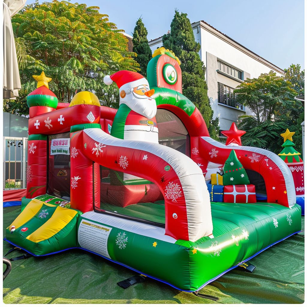 Castillo infláble para niños con tema de Navidad en casa Trampolín slide parque de atracciones indoor y outdoor entretenimiento Castillo infantil