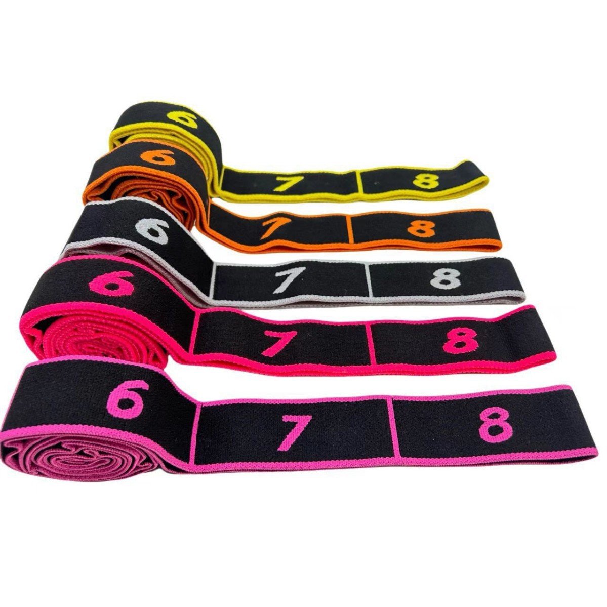 Yoga Stretching Resistance Band for Muscle Gain, Digital Resistance Band for Middle-Aged and Elderly Leg Strength Training, Elastic Band with 8 Sections