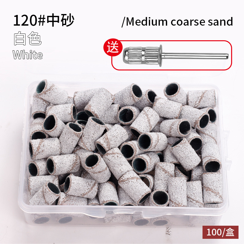 Amazon estilo caliente cabeza de lijado de uñas anillo de arena amoladora eléctrica anillo de arena de uñas caja de color funda de cojinete de montaje