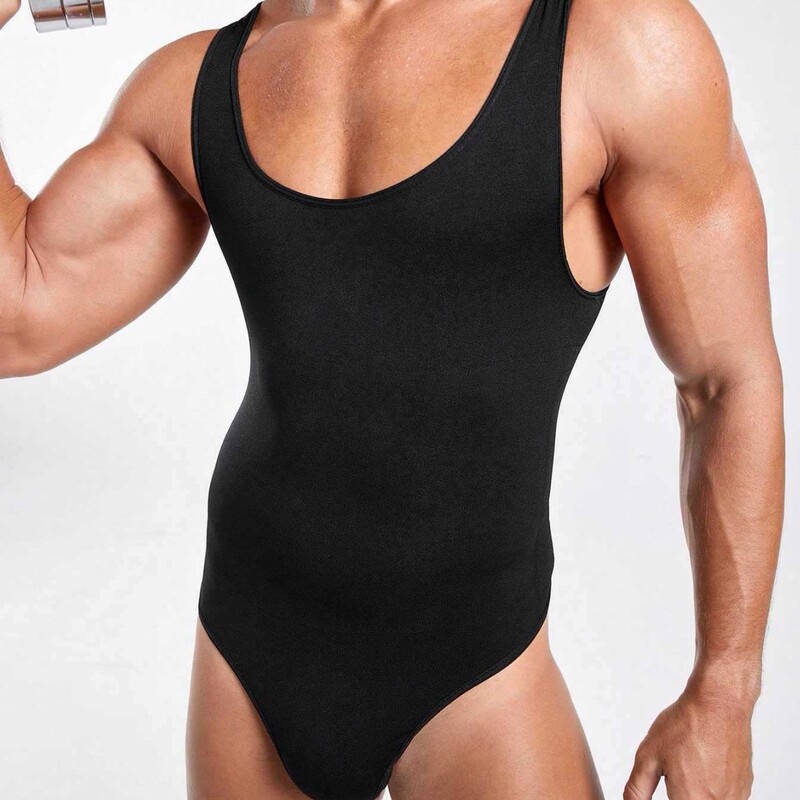 Men's Ballet Jumpsuit Adult Vest Jumpsuit Tight Fitness Dance Gymnastics Suit Body Shaping Jumpsuit Shaping