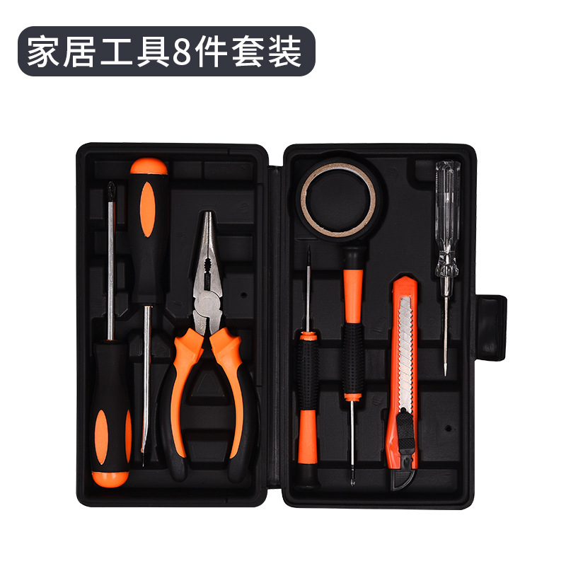 Juego combinado de 8 piezas de herramientas de hardware para el hogar, electricista multifuncional, mantenimiento manual de carpintería, conjunto completo de herramientas universales