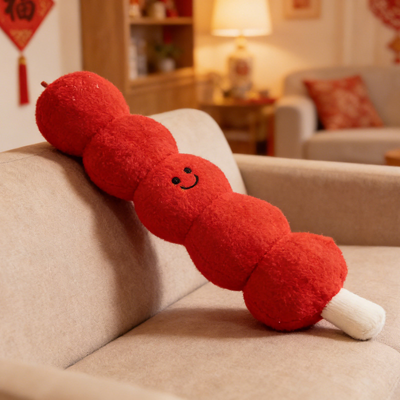 Chinese-style candied hawthorn plush pillow, home decor toy, living room sofa cushion, Children's Day gift wholesale