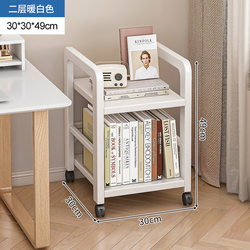 Estante de estantería de piso de múltiples capas de almacenamiento de hierro de costura estrecha estante del hogar escritorio móvil simple pequeña estantería