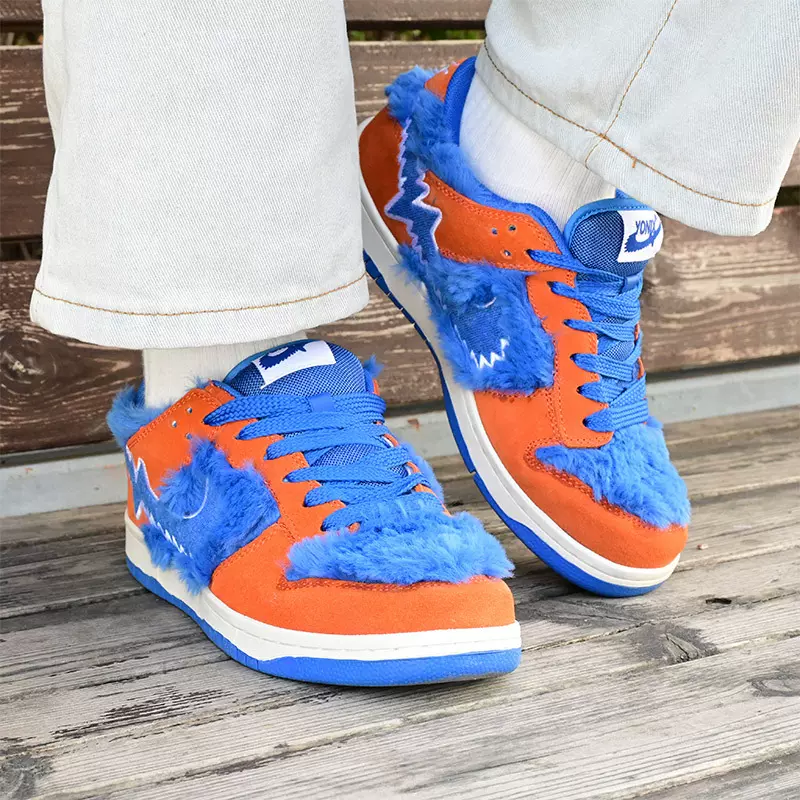 大码YONIX原宿潮牌毛绒男女情侣鞋休闲百搭板鞋篮球鞋运动男鞋潮