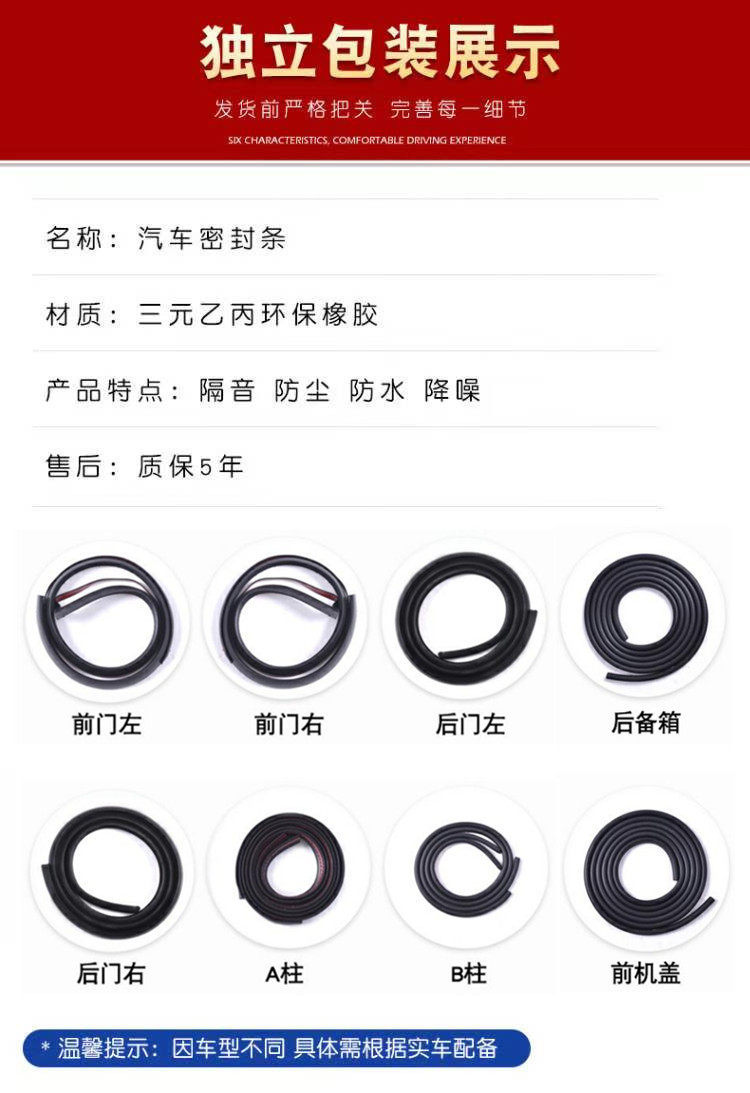 Geely Panda Mini Dedicated Full Car Door Soundproof Sealing Strip Noise Reduction Dustproof Waterproof Modification Decorative Silent Strip
