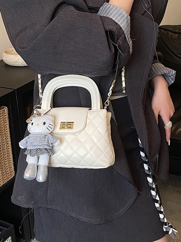 Bolso de mano de alta sensación para mujeres 2026 nueva textura de cadena de diamante bolso cuadrado ligero lujoso estilo extranjero bolso de hombro