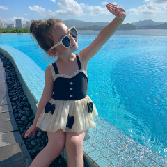 Children's swimsuit for girls, little princess chiffon dress one-piece vacation swimming suit for middle children, spaghetti strap summer swimsuit for girls