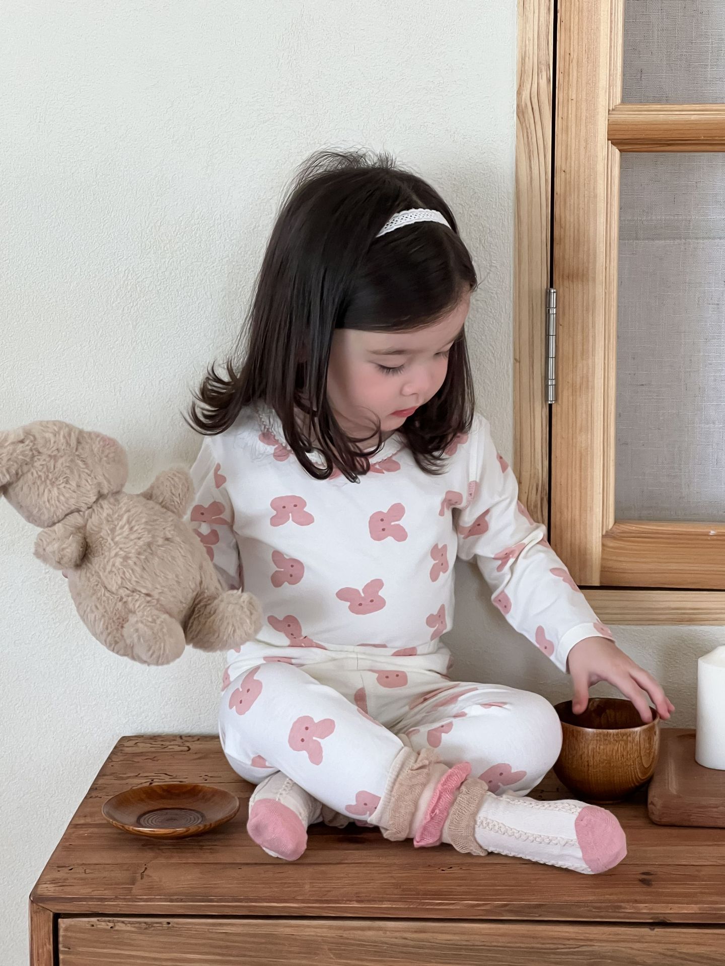 2025 ropa de otoño niñas pijamas bebés ropa infantil coreana ropa infantil ropa de casa bebé dos piezas ropa de otoño