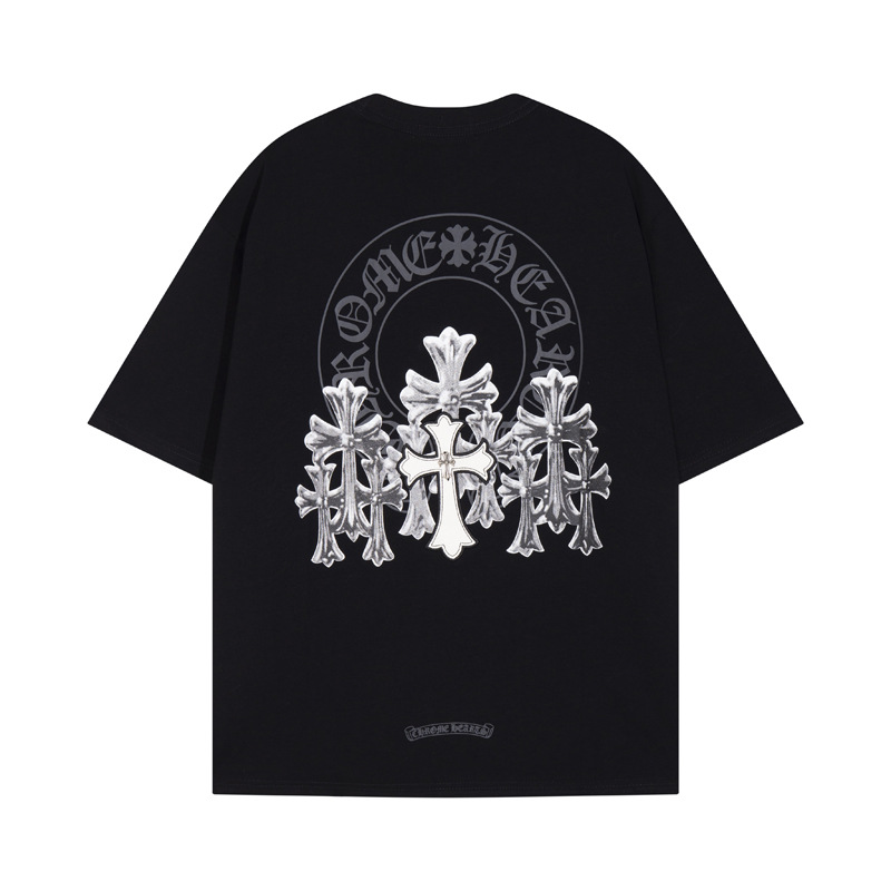 Chrome Heart 24 nuevo Crocodile de verano de moda europea y americana camiseta de manga corta para hombres y mujeres