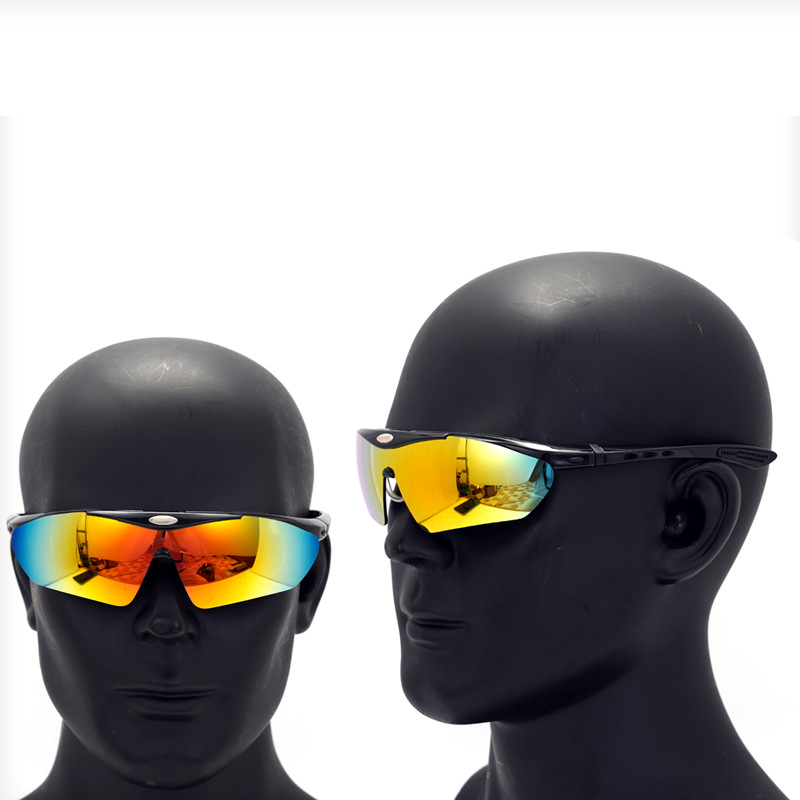 Unisex-Fahrradbrillen-Set – polarisiert, austauschbare Gläser, rezeptbereit, PC-Material, verstellbare Nasenpads und abnehmbare Bügel/Kopfband_voghion.com