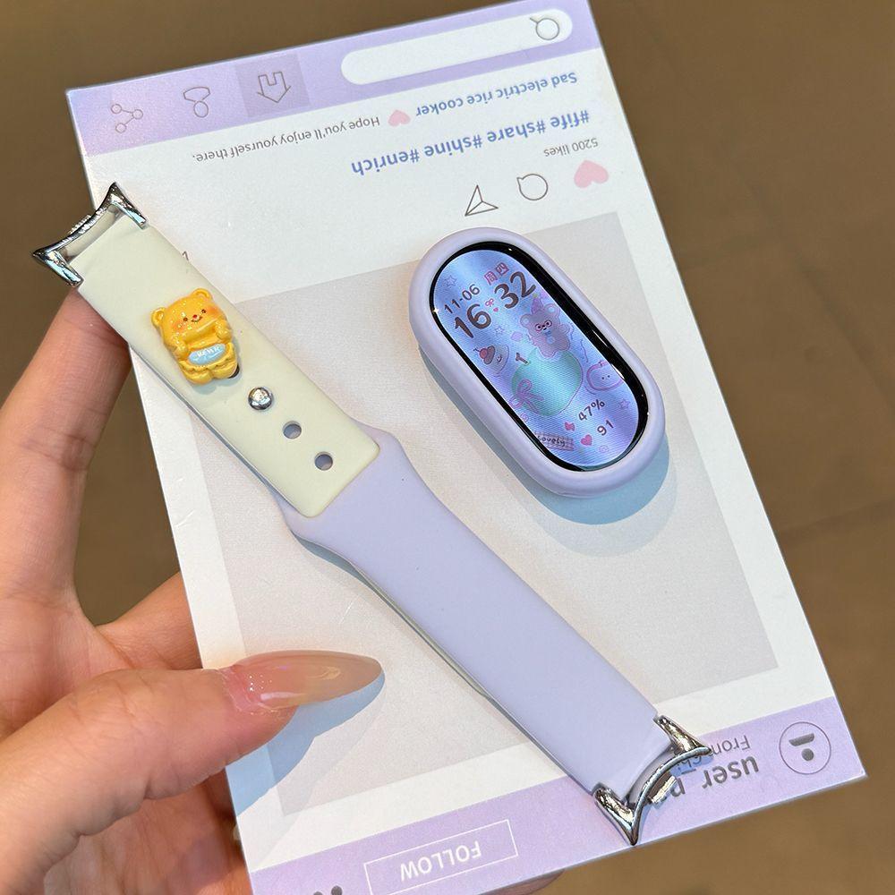 [Baby Bear] Suitable for Xiaomi Mi Band 10 Ceramic Edition DIY Reverse Buckle Silicone Mi 9 Bracelet 9/8 Nfc Strap