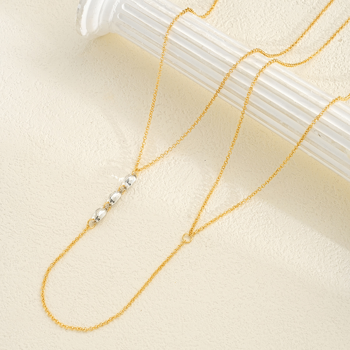 Europa y América de moda geometría cadena de pecho femenina simple personalidad cadena de cuerpo creativa joyería de aleación callejera temperamento sexy