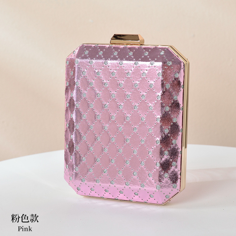 Transfronterizo nuevo rombo hueco bolso de noche de alto grado de las mujeres pu bolsa de vestir bolso de embrague retro fábrica al por mayor