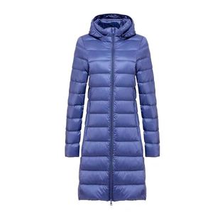 2025 Autumn and Winter New Lightweight down Jacket Women's Medium Long White Duck down Korean Style Lightweight Slim Jacket Removable Hood
