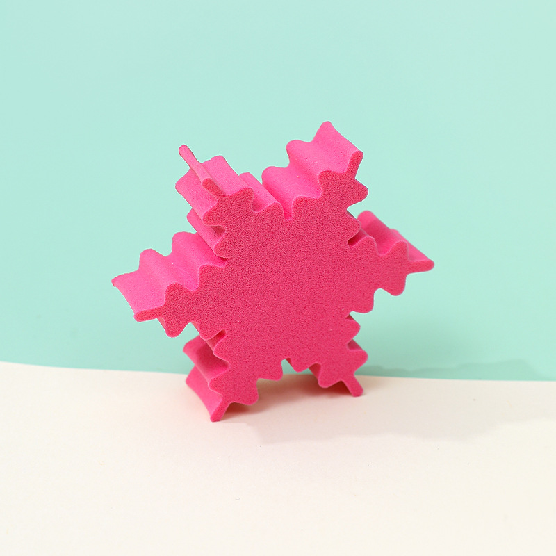 Fábrica personalizada copo de nieve plano soplo transfronterizo sin látex esponja de maquillaje cojín de aire huevo de belleza seco y húmedo al por mayor