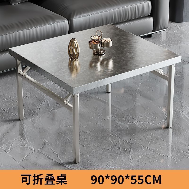 摆摊折叠桌便携式不锈钢吃饭桌子出租房餐桌家用小户型简易四方桌|undefined