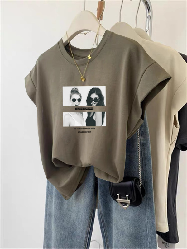 2025 新デザインニッチノースリーブコットンベスト Tシャツレディースファッショナブルで多用途なスリムショルダートップ夏|undefined