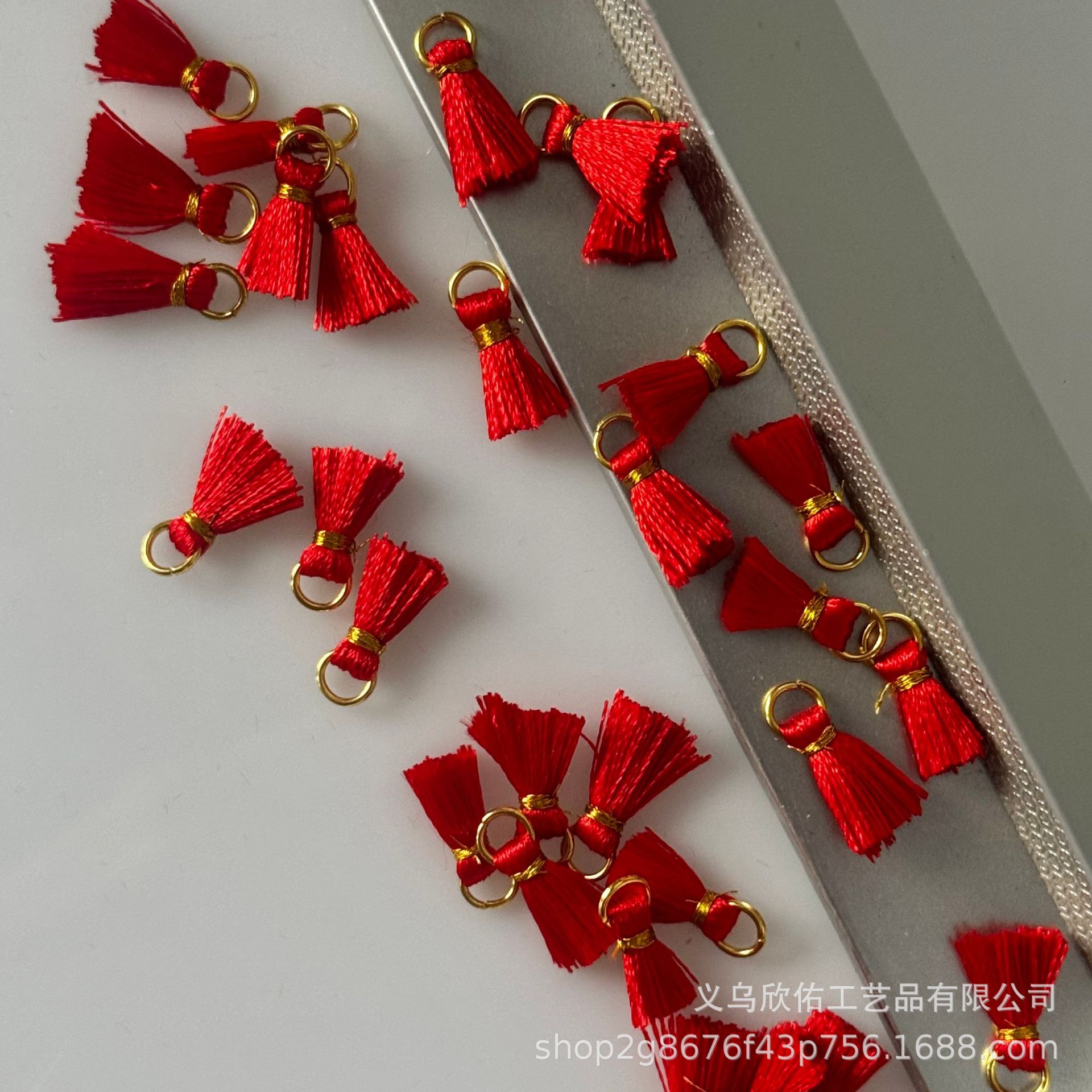 批发迷你金属线铁圈小流苏穗子镀金耳环手提包新款耳坠吊穗耳饰品