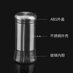 A5L調味瓶撒粉罐不鏽鋼玻璃儲物罐胡椒粉辣椒粉燒烤調料罐廚房用