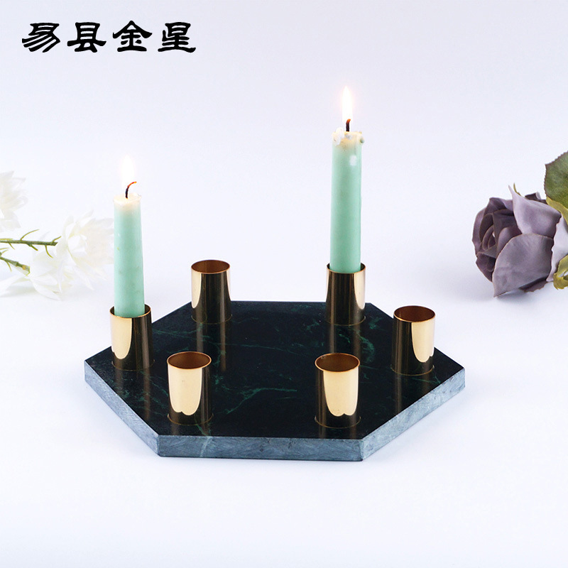 大理石燭台源頭廠家可加工定制燭台擺件客廳複古浪漫餐桌燭台