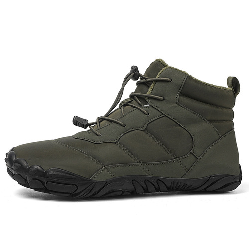Men's Snow Boots Winter Waterproof Fleece Lined Shearling Short Boots Men's Warm Cold Insulated Large Size 46 Trendy Boots