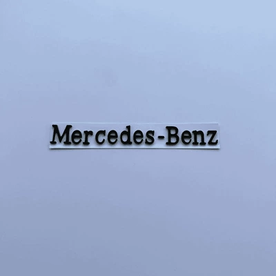 Mercedes-Benz E300L rear emblem, Car logo - standard-mercedes-benz-english-logo-black-label-original-car-size