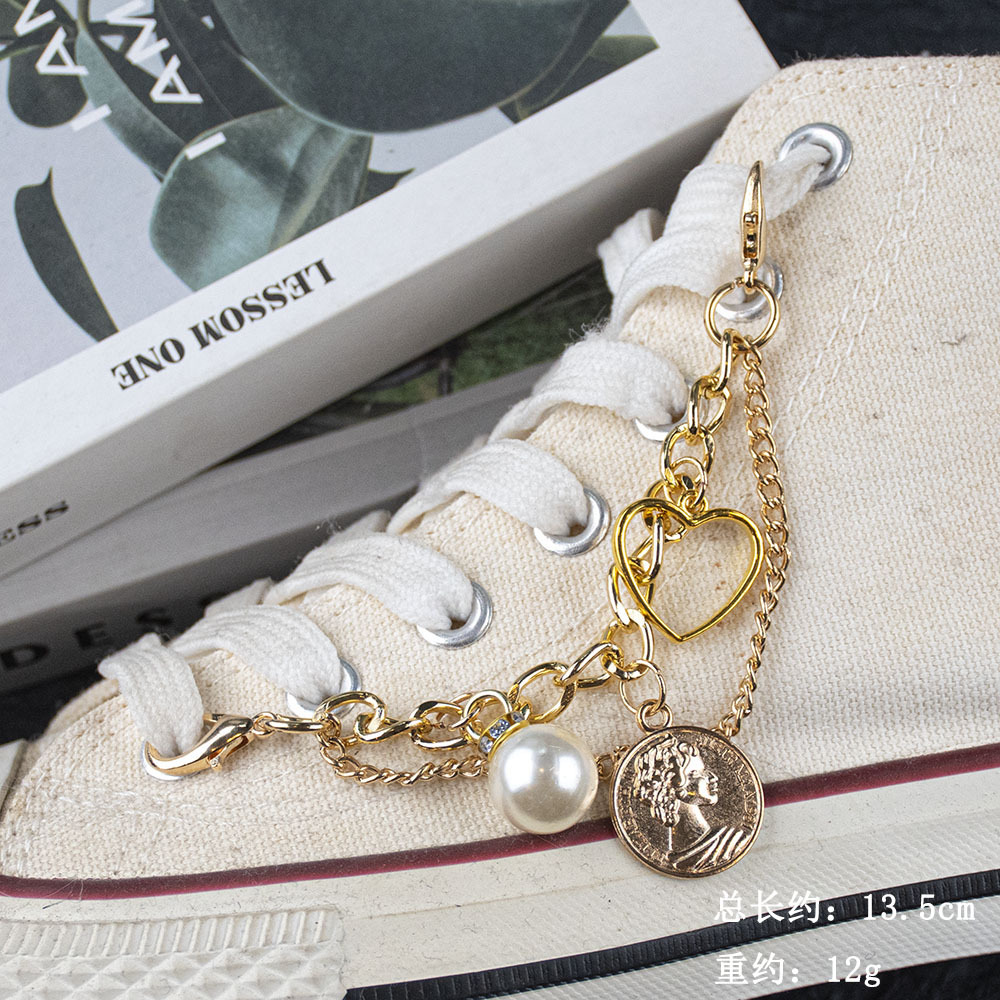 ズックの靴は星の真珠の2層の側の辺の靴の鎖の合金を配合します。