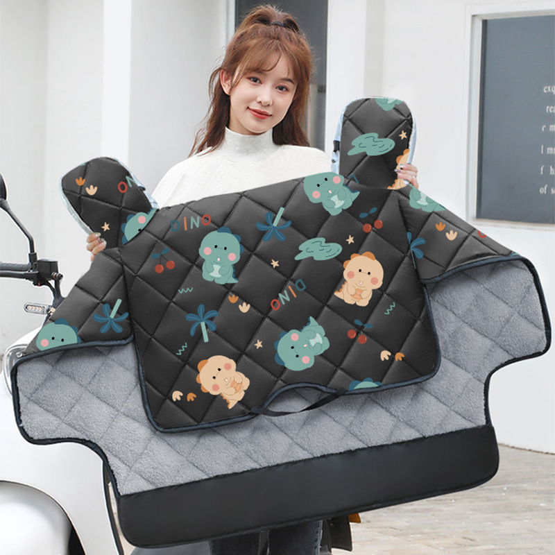 ★겨울 기모★작은 공룡 블랙 [두껍고 넓게]]