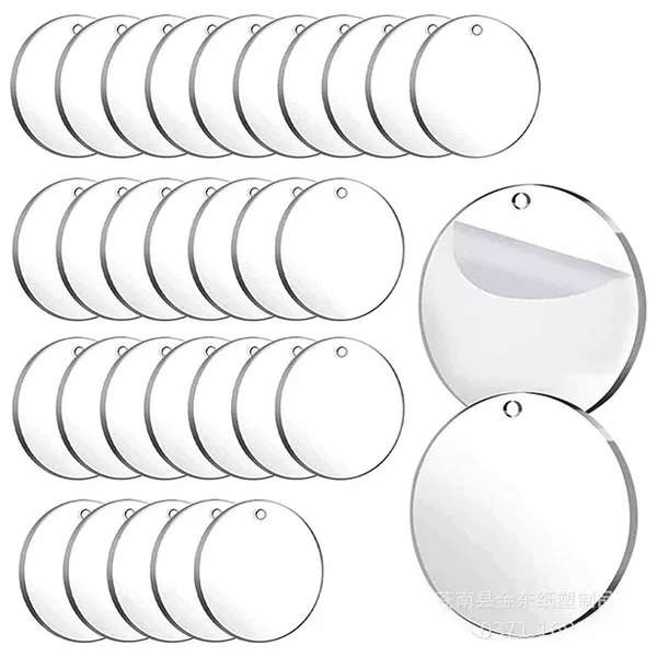 Cross-border acrylic transparent disc with holes laser cutting round perforated transparent PMMA plastic sheet