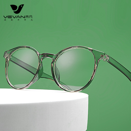 Weifan Internet celebrity retro literary unisex flat mirror blue light with myopia transparent round glasses frame cross-border
