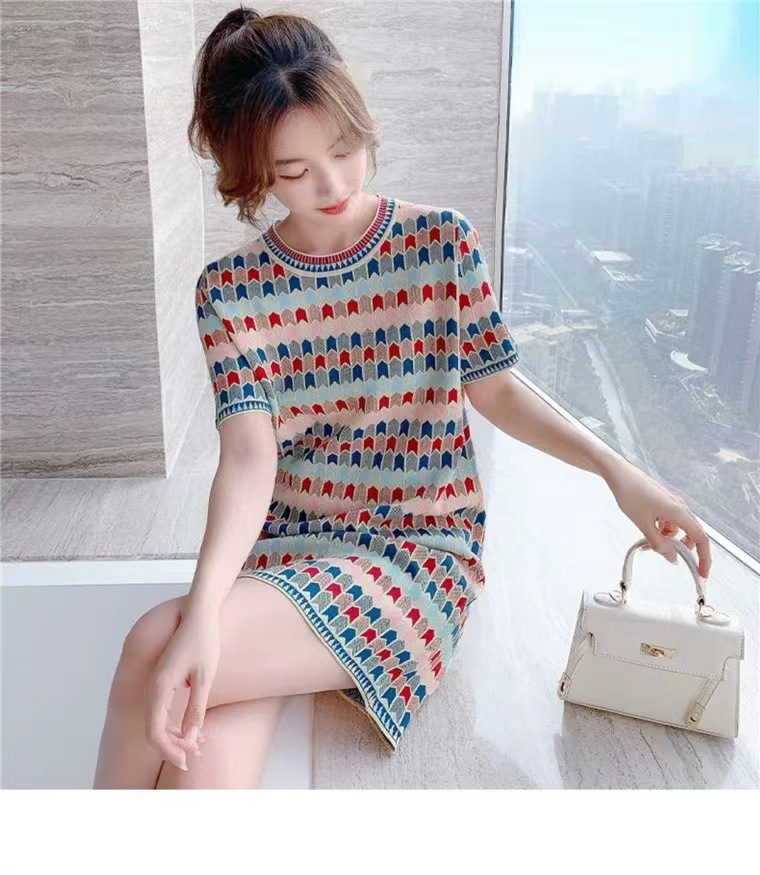 Đầm suông nữ midi họa tiết hoa in phong cách Pháp tình đầu — màu sắc chi tiết 4