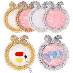 Japanese-style nail art palette large bow pearl diamond nail art display board agate resin nail art tools wholesale