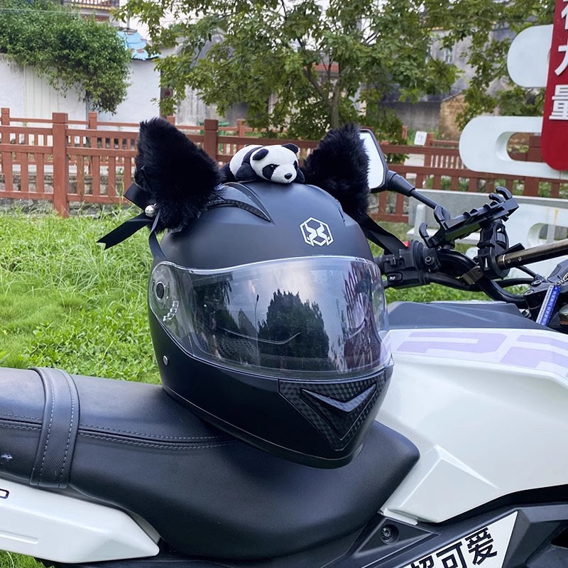 Helmet Decoration Cute Plush Versatile Motorcycle Helmet Ears