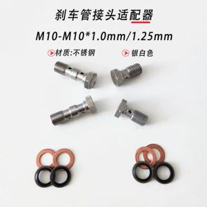 Paslanmayan polad M10X1.0/1.25Mm əyləc borusu adapteri tək dirsək bolt