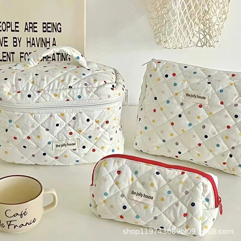 Bolso de cosméticos Blue Love para mujer, lote de una pieza 2025 nuevo bolso de almacenamiento de cosméticos portátil de gran capacidad