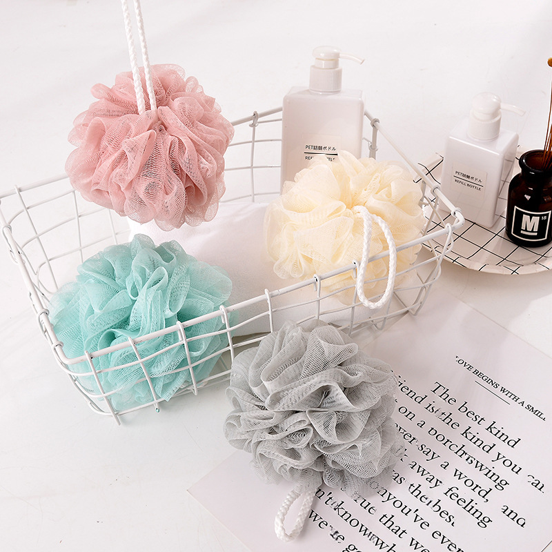 Pure Color Bath Ball 37g Solid Color Large Bath Flower Scrub Shower Bath Supplies Foaming Net Bath Ball Wholesale