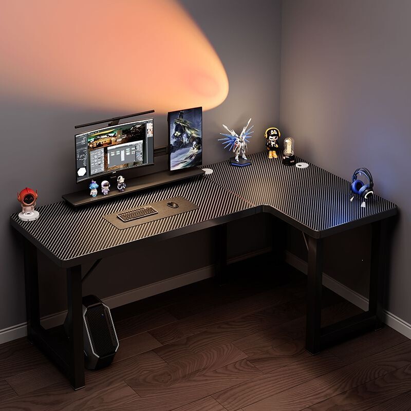 Computer desk, desktop gaming table, home bedroom L-shaped corner table, study table, corner desk with integrated bookshelf