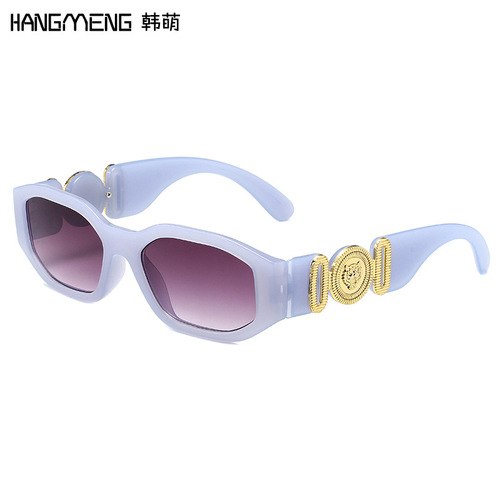 New small frame sunglasses for women, retro polygonal trendy sunglasses, personalized head fashion sunglasses for men and women, cross-border
