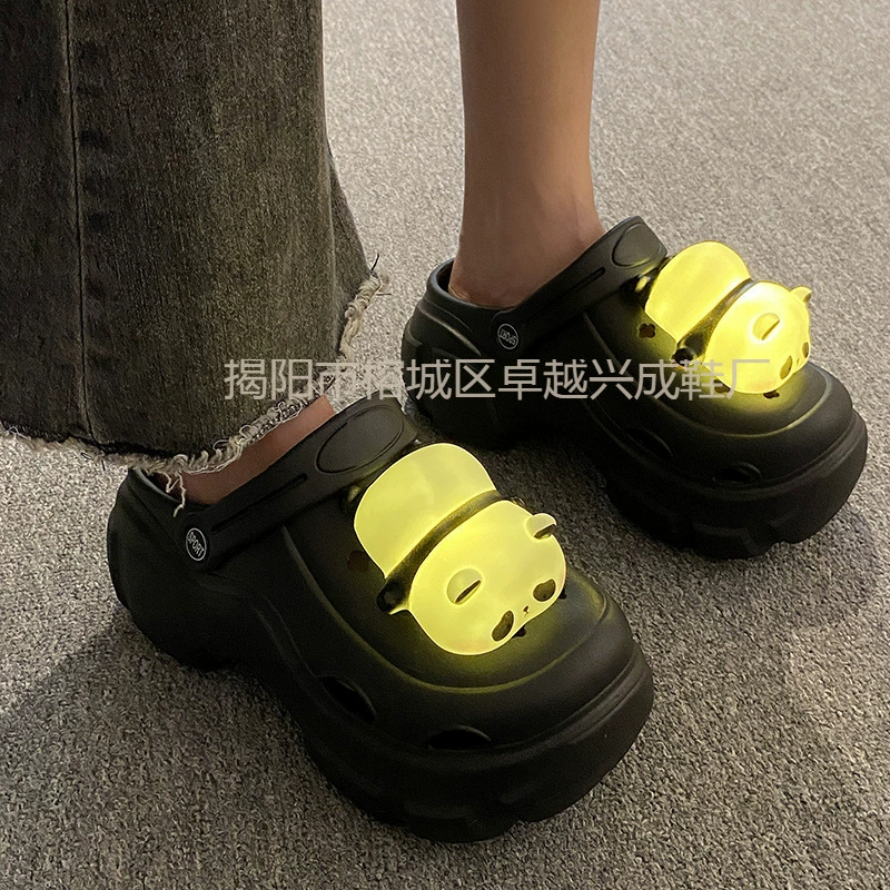 Туфли с толстым дном для женщин 2024 новый светодиодный свет светящиеся сандалии