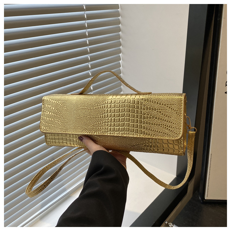 371g Weight Synthetic Leather Lining Material Sewing Thread Fashion Element Flip Cover Closure Type Single Shoulder Strap Strap Type Square Bag Bags Type Casual Occasion Pu Leather Material Crocodile Pattern All Seasons Season Women's Gender Elegant, Streetwear Style Square Shape Women's Pu Leather Crocodile Elegant Streetwear Sewing Thread Square Flip Cover Square Bag 8