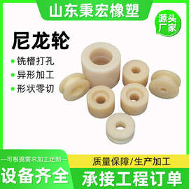 尼龙轮厂家抗磨损尼龙异形件耐高温尼龙滑轮绳轮mc尼龙轮