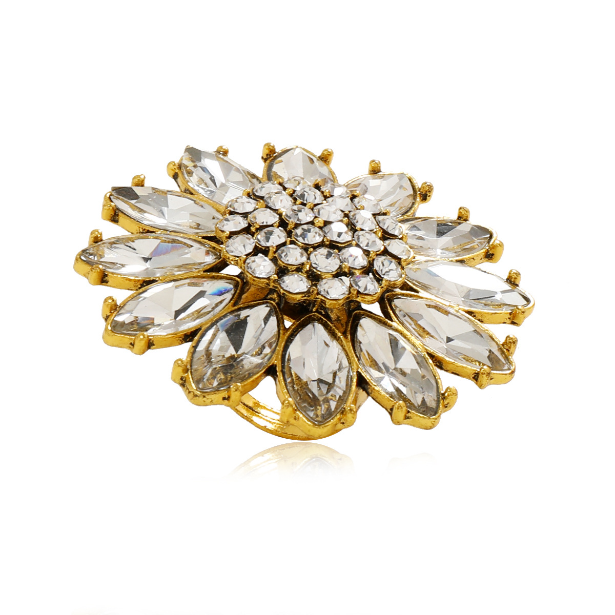 Bohemian Indian fashion retro ethnic diamond sunflower alloy ring