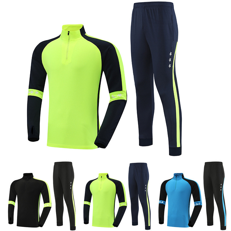 Autumn and Winter Football Uniforms, Half-Zip Long-Sleeved Jackets and Pants, Kidsren's Primary School Students' Training Uniforms, Sports Outstanding Uniforms