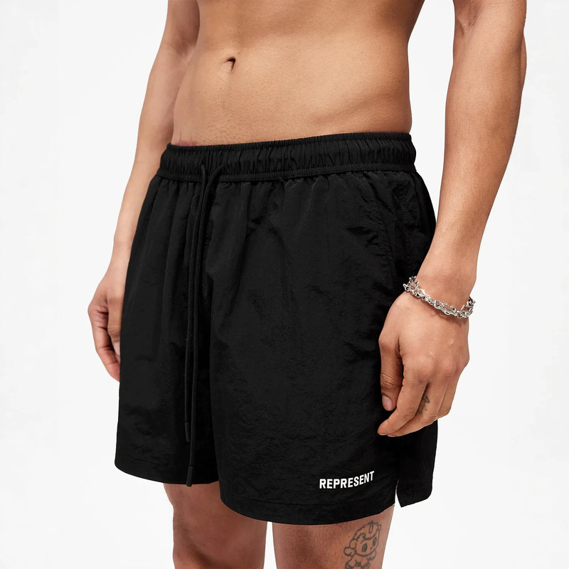Men's Fashionable New Style Rep Letter Print Lightweight Lining Ice Mesh Quick-Drying Breathable Sports Casual Shorts