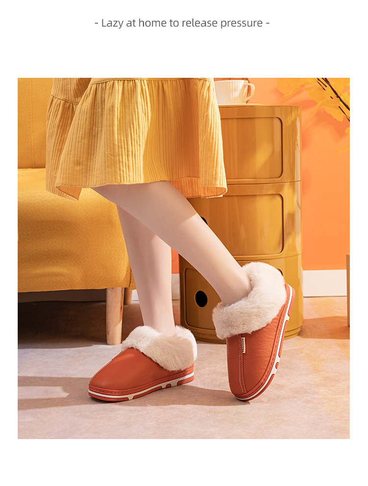 Papuci noi din bumbac PU, pachet complet, cu talpă groasă antiderapantă pentru bărbați și femei, pentru uz casnic, pentru interior_voghion.com