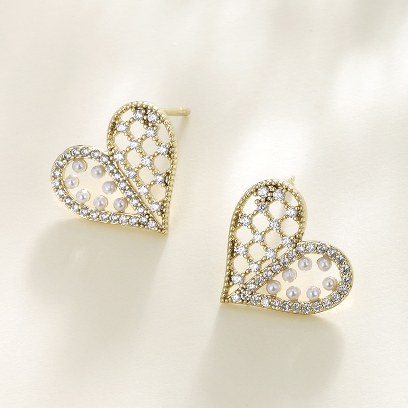 Joyería Xuping aleación coreana de perla zircon amor percas nicho de alto nivel sensación de lujo ligero pendientes orejas para mujeres