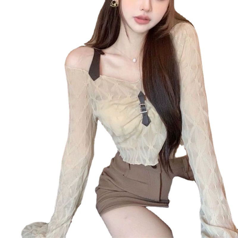 Summer thin short long-sleeve, open shoulders, sun protection