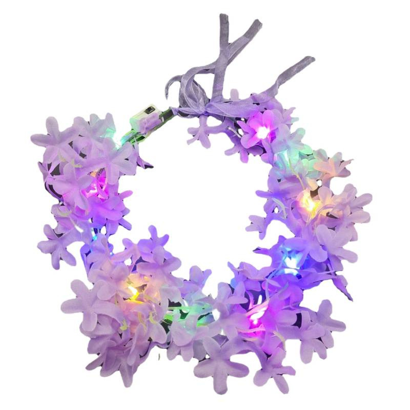 Guirnaldas luminosas transfronterizas Hawaian Hairband Scenic Spot Night Market Plaza mejor vendida transfronterizas Fabricantes de anillos al por mayor