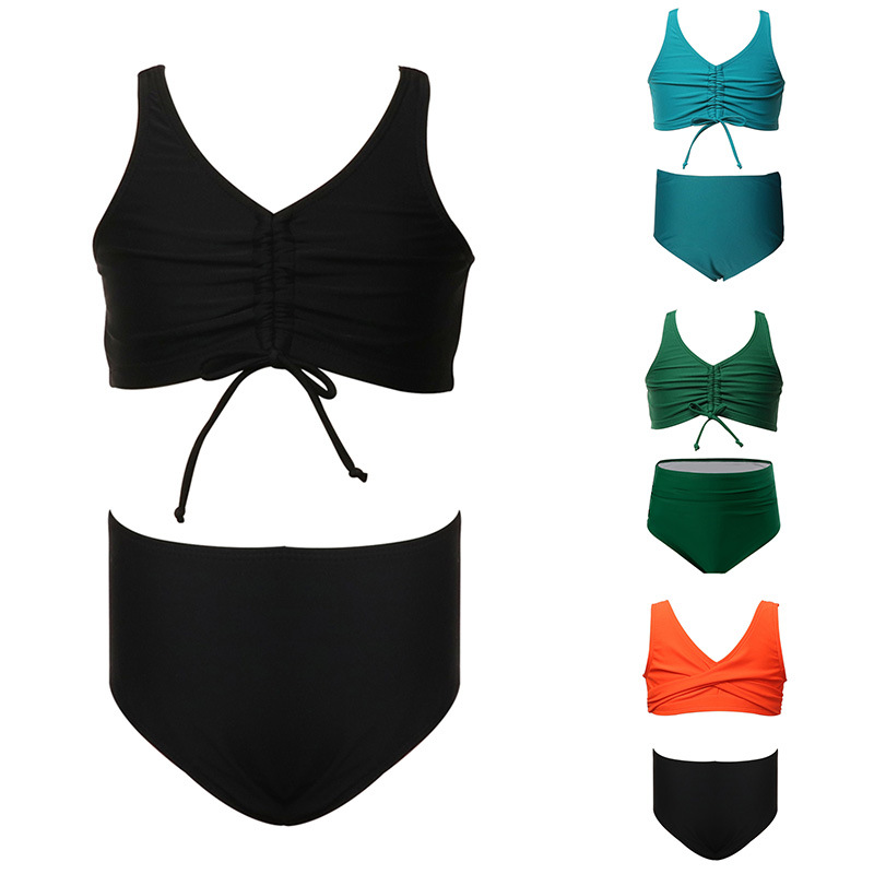 2026 New Children's Swimsuits European and American Girls' Split Swimsuits Cross-Border Amazon Models Ready-Made Bikini Wholesale